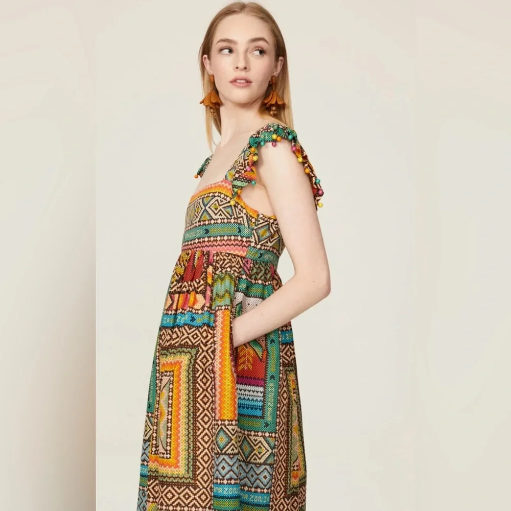 FARM Rio Colorful Geometric Midi Dress - Picture 6 of 11